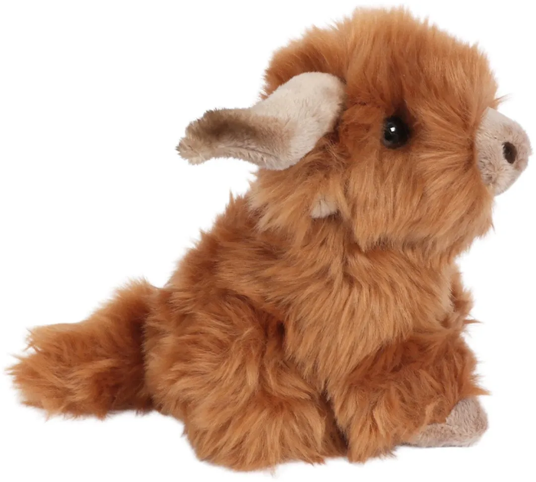PIA Soft Toys Schotse Hooglander Knuffel 18cm - Oranjebruin/Crème