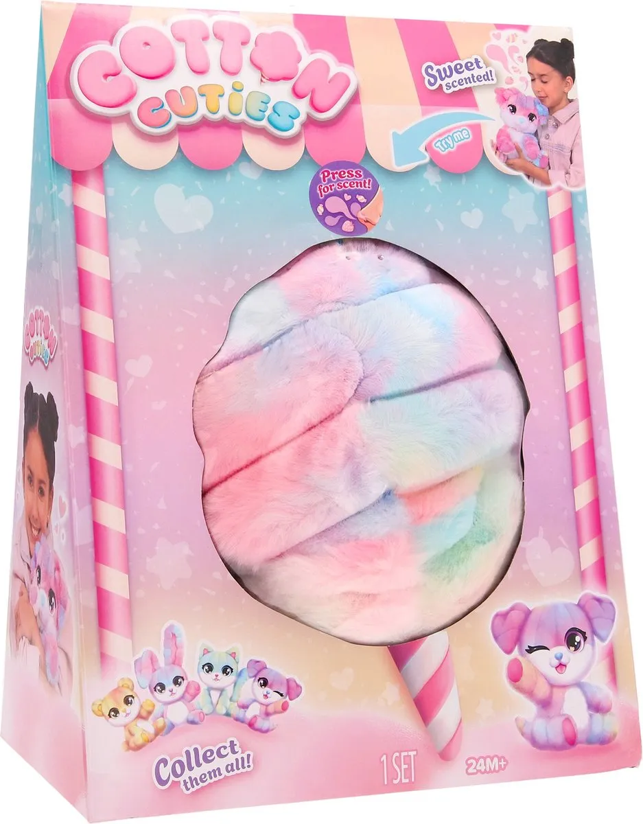 Imc Toys Cotton Cuties Puppy Geurende Suikerspin Knuffel 30cm - Meerkleurig