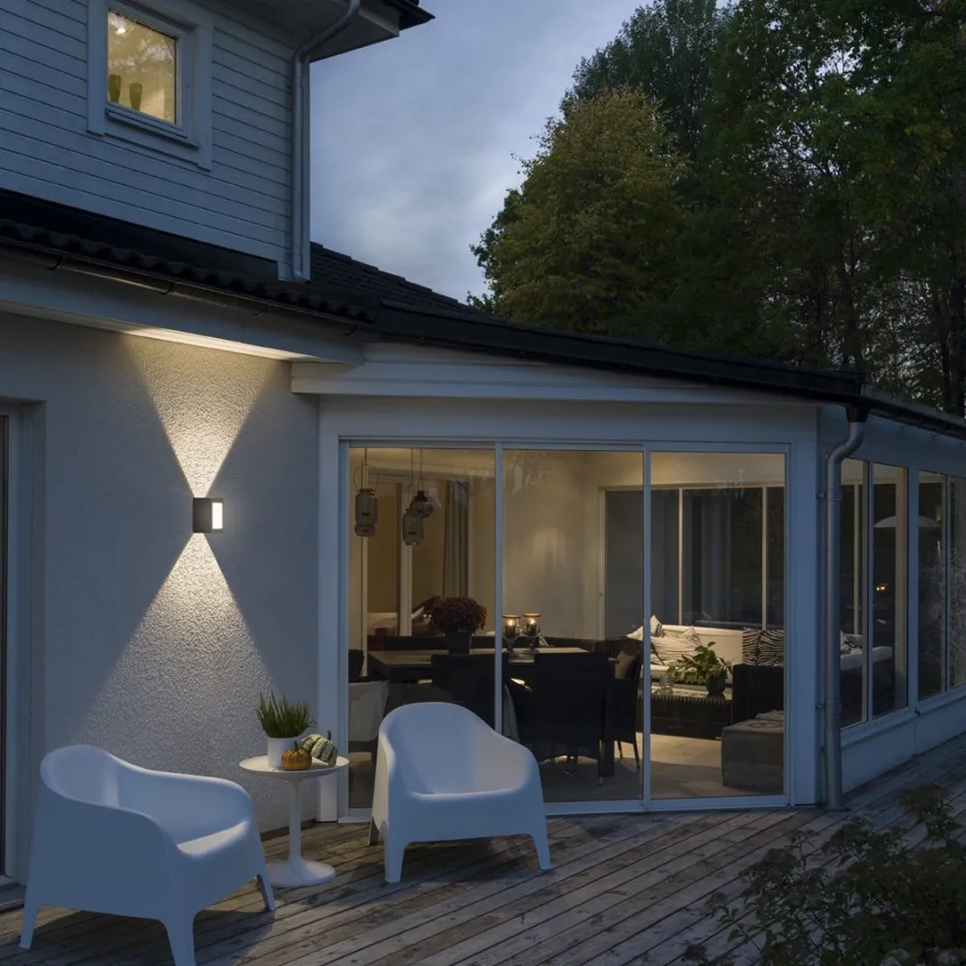 Konstsmide Cremona PowerLED Wandlamp - 3x9W Warm Wit - Antraciet