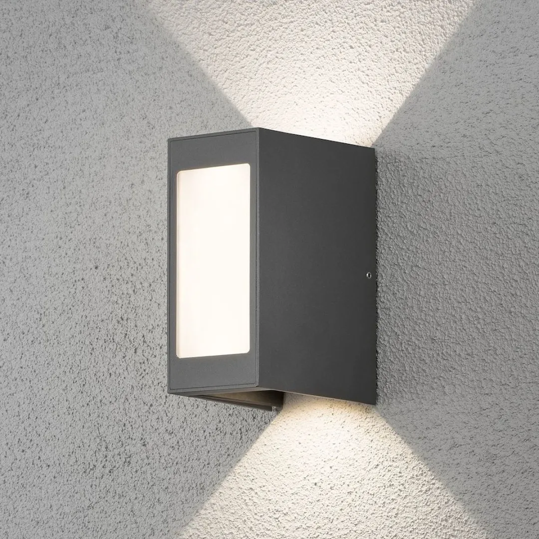 Konstsmide Cremona PowerLED Wandlamp - 3x9W Warm Wit - Antraciet