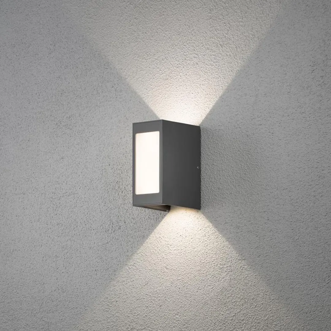 Konstsmide Cremona PowerLED Wandlamp - 3x9W Warm Wit - Antraciet