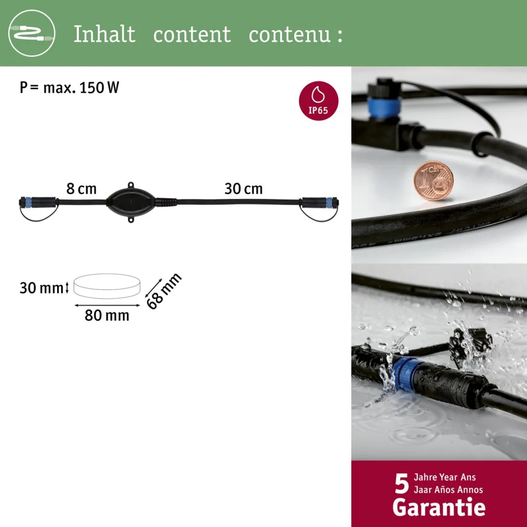 Paulmann Plug & Shine Sensor Wireless Twilight Outdoor IP67 - 150W - Zwart