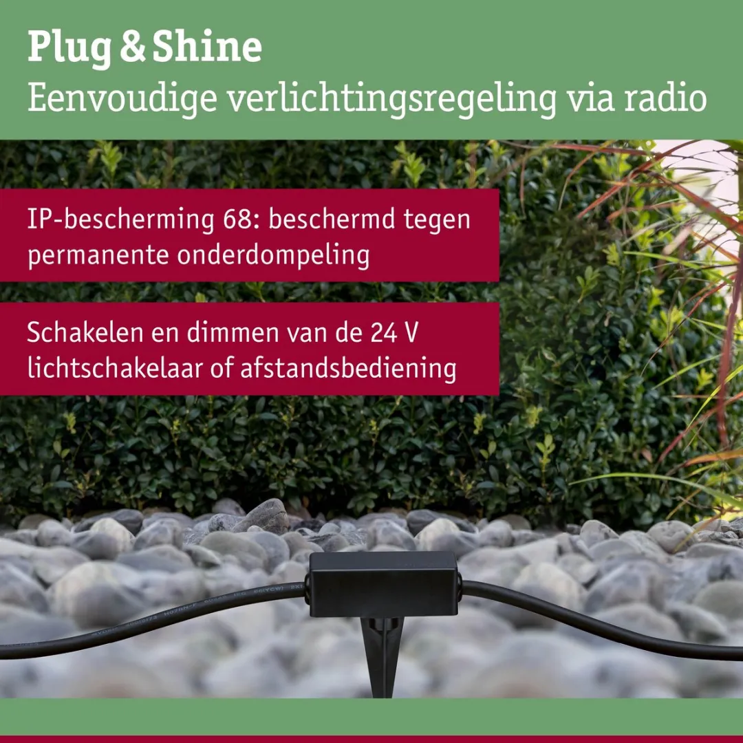 Paulmann Plug & Shine Sensor Wireless Twilight Outdoor IP67 - 150W - Zwart
