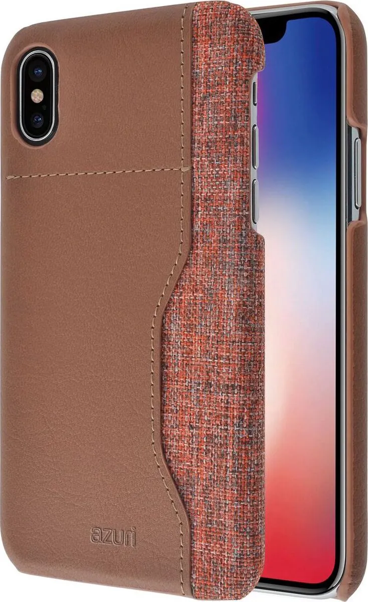 Azuri Elegante Mix Material Hoesje bruin - iPhone X/Xs