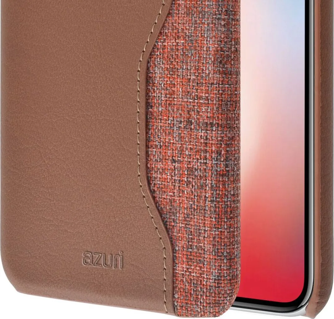 Azuri Elegante Mix Material Hoesje bruin - iPhone X/Xs - afbeelding 6 van 6