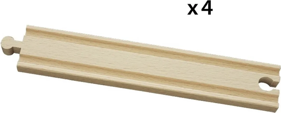 BRIO Lange Rechte Rails 33341006 - 4 Stuks - Multicolor
