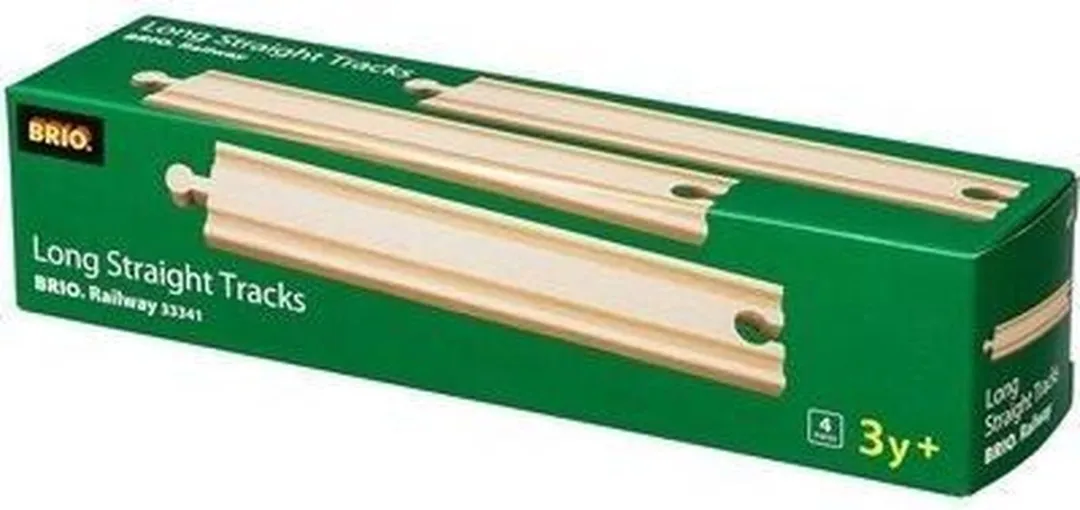BRIO Lange Rechte Rails 33341006 - 4 Stuks - Multicolor