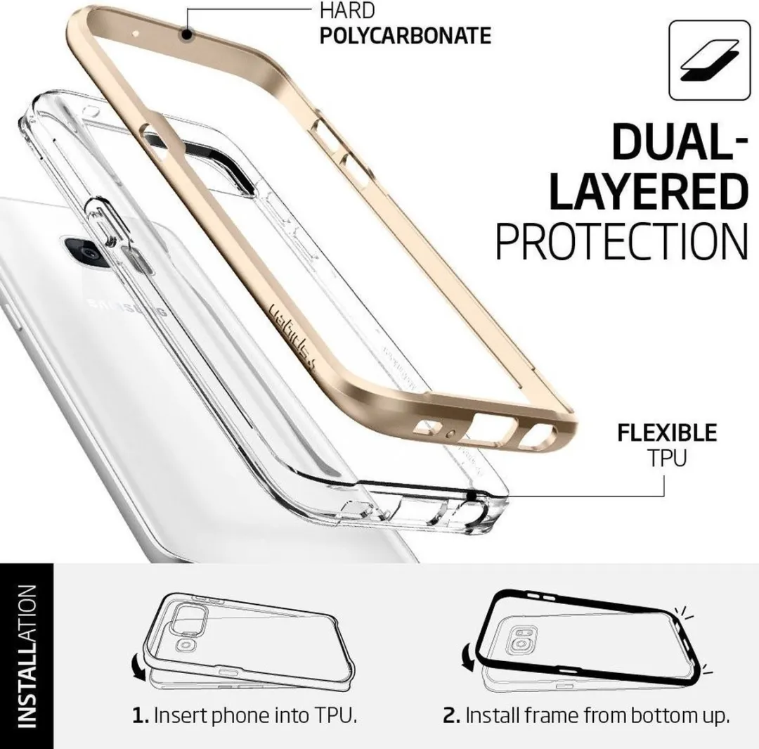 Spigen Neo Hybrid Crystal Hoesje Samsung Galaxy S7 - Goud
