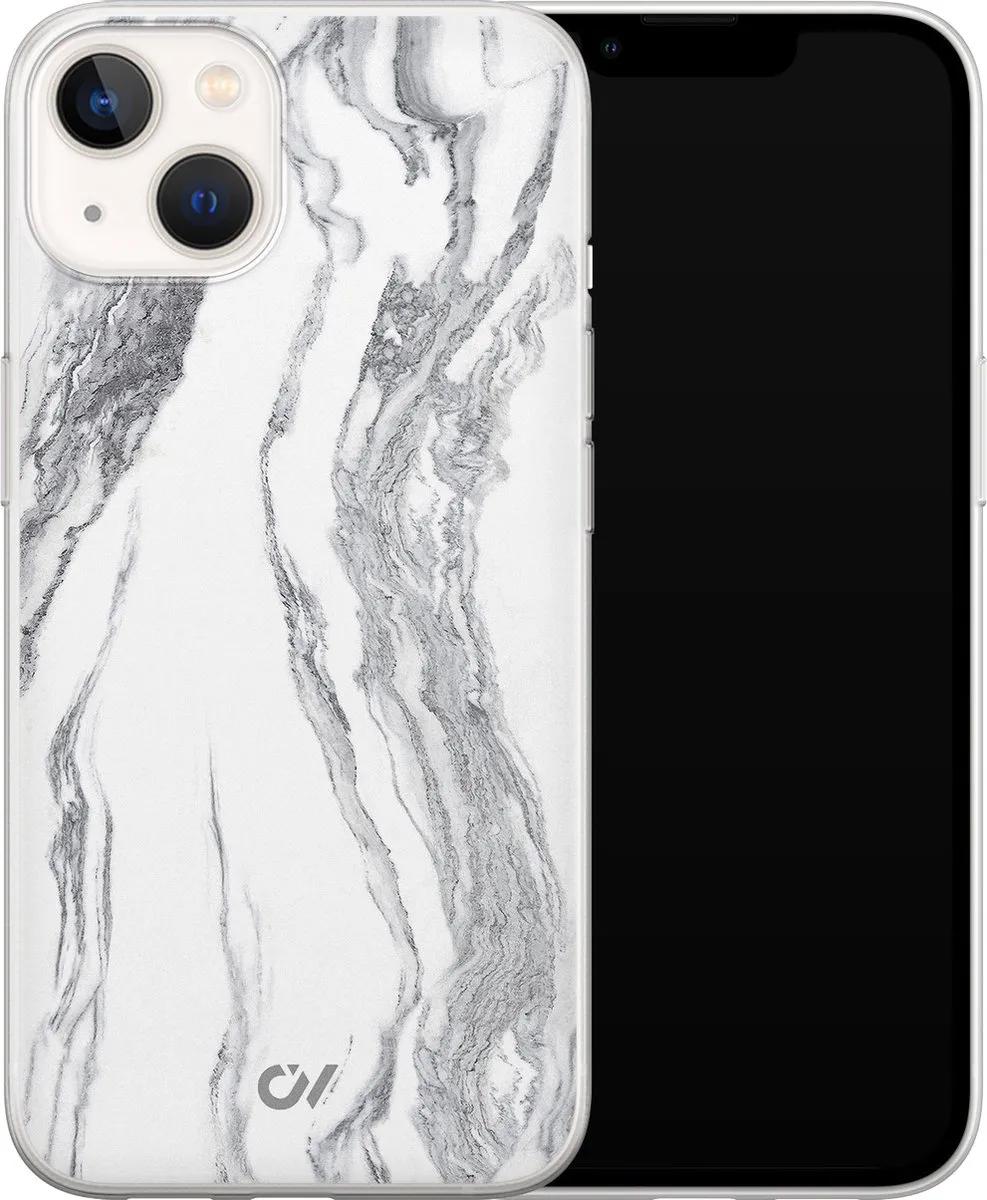 Casevibes iPhone 13 Hoesje A/13/UV/032 - Grijs Marble Ivory