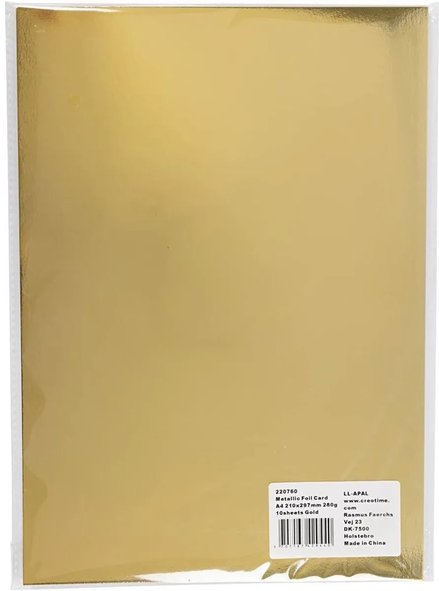 Creativ Company Metallic Foliekarton A4 Goud - 10 Vel