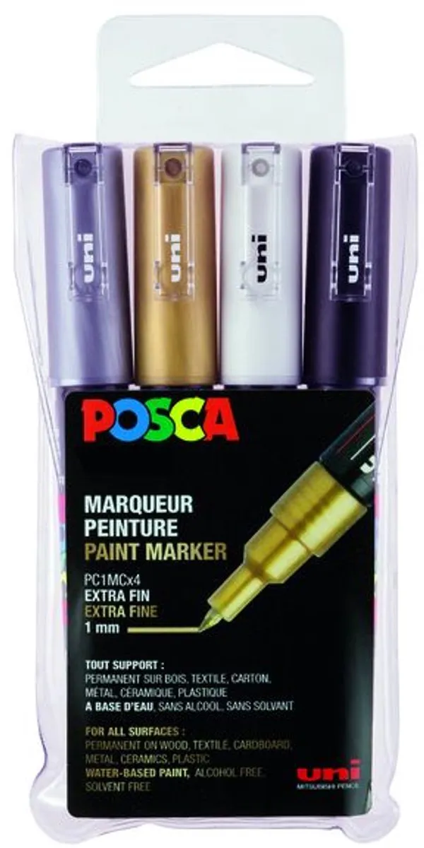 Posca PC1MC EF Paintmarker - 4 Stuks - Assorti