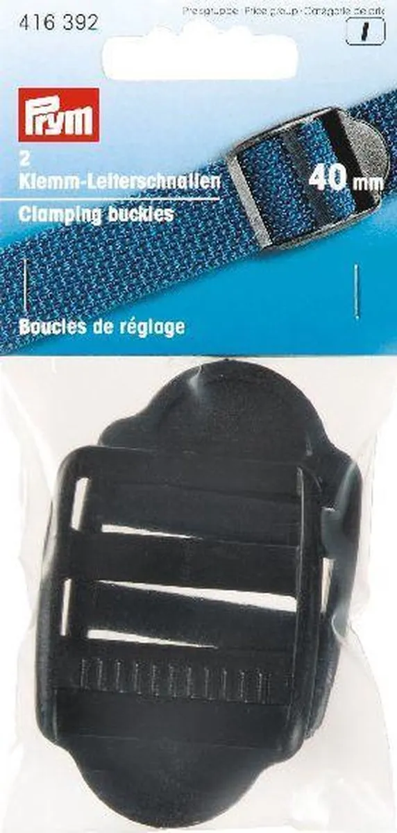 Prym Regelbare Klemgespen 40mm - 2 Stuks Zwart