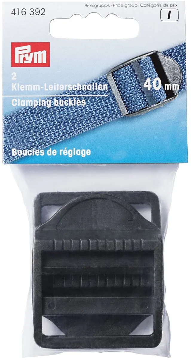 Prym Regelbare Klemgespen 40mm - 2 Stuks Zwart