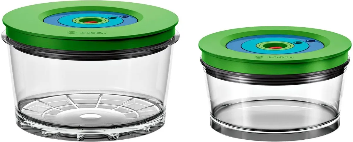 Bosch MMZV0SB2 Vacuüm Bewaardozen - 2 Stuks (0,75L & 1,5L) - Blauw/ Groen