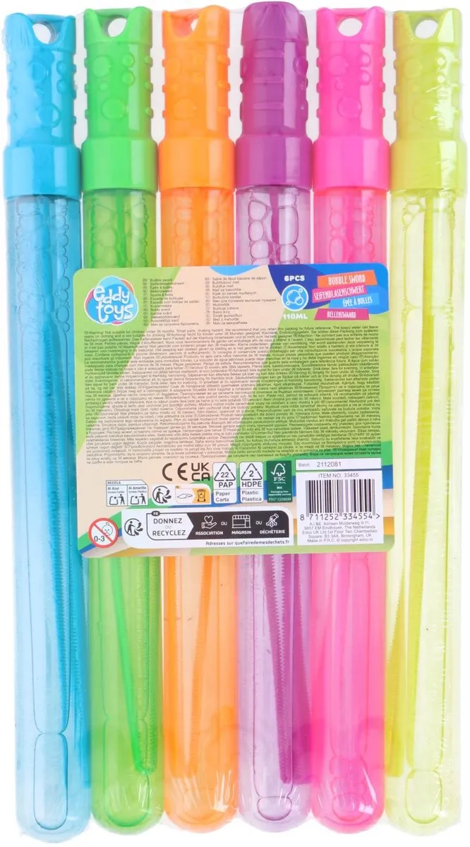 Eddy Toys Bellenblaas Zwaard Set 110ml - 6 Stuks