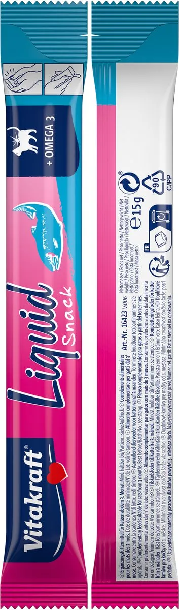 Vitakraft Liquid Snack Zalm - 66 Stuks (11x6)
