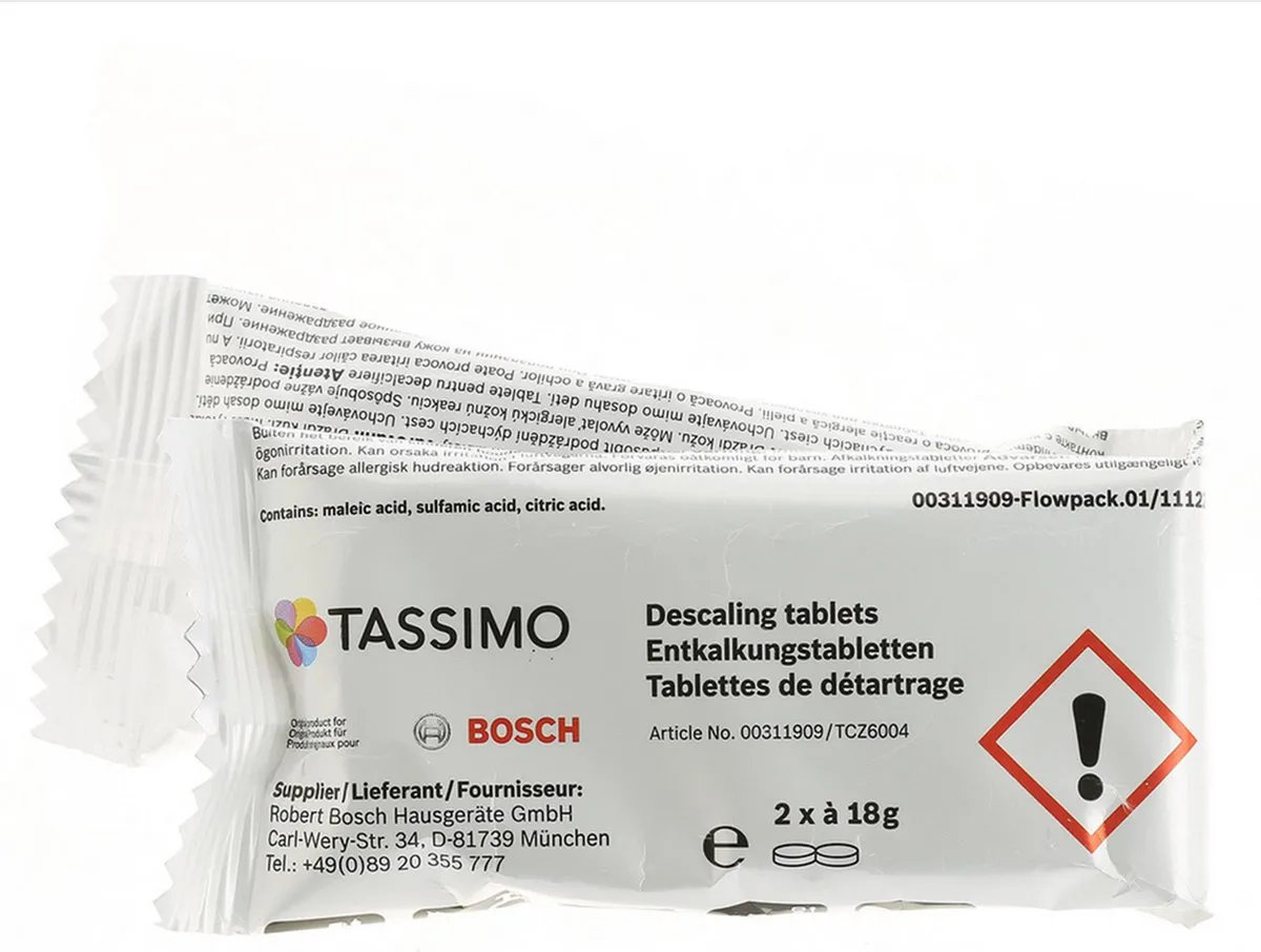 Bosch Tassimo TCZ6004 Ontkalkingstabletten - 4 Stuks