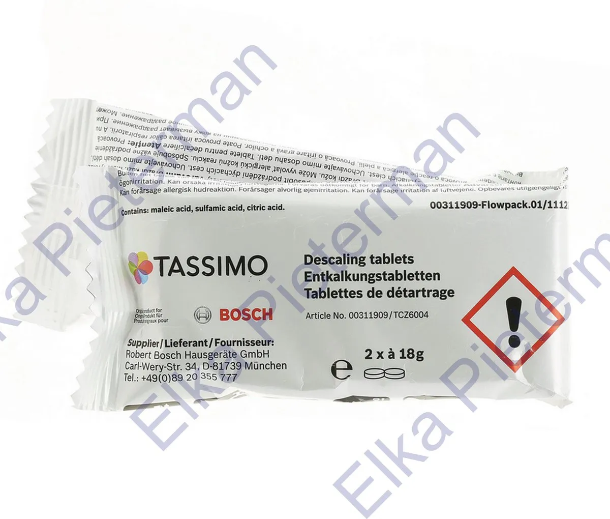 Bosch Tassimo TCZ6004 Ontkalkingstabletten - 4 Stuks