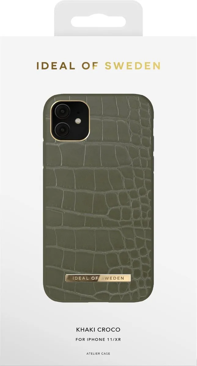 iDeal of Sweden iPhone 11 Hoesje - Groen Khaki Croco