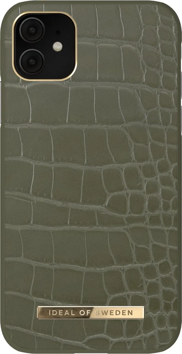 iDeal of Sweden iPhone 11 Hoesje - Groen Khaki Croco