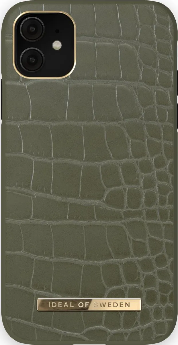 iDeal of Sweden iPhone 11 Hoesje - Groen Khaki Croco