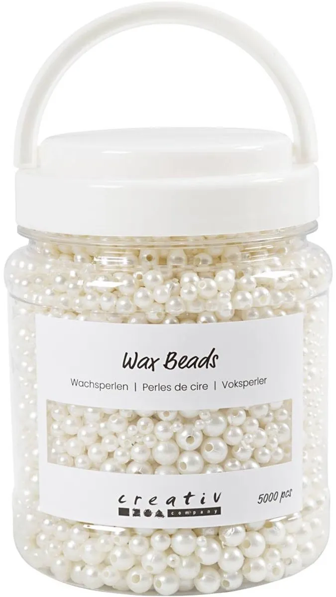 Creativ Company Waskralen - 5000 Stuks - 3-8mm - Wit parelmoer