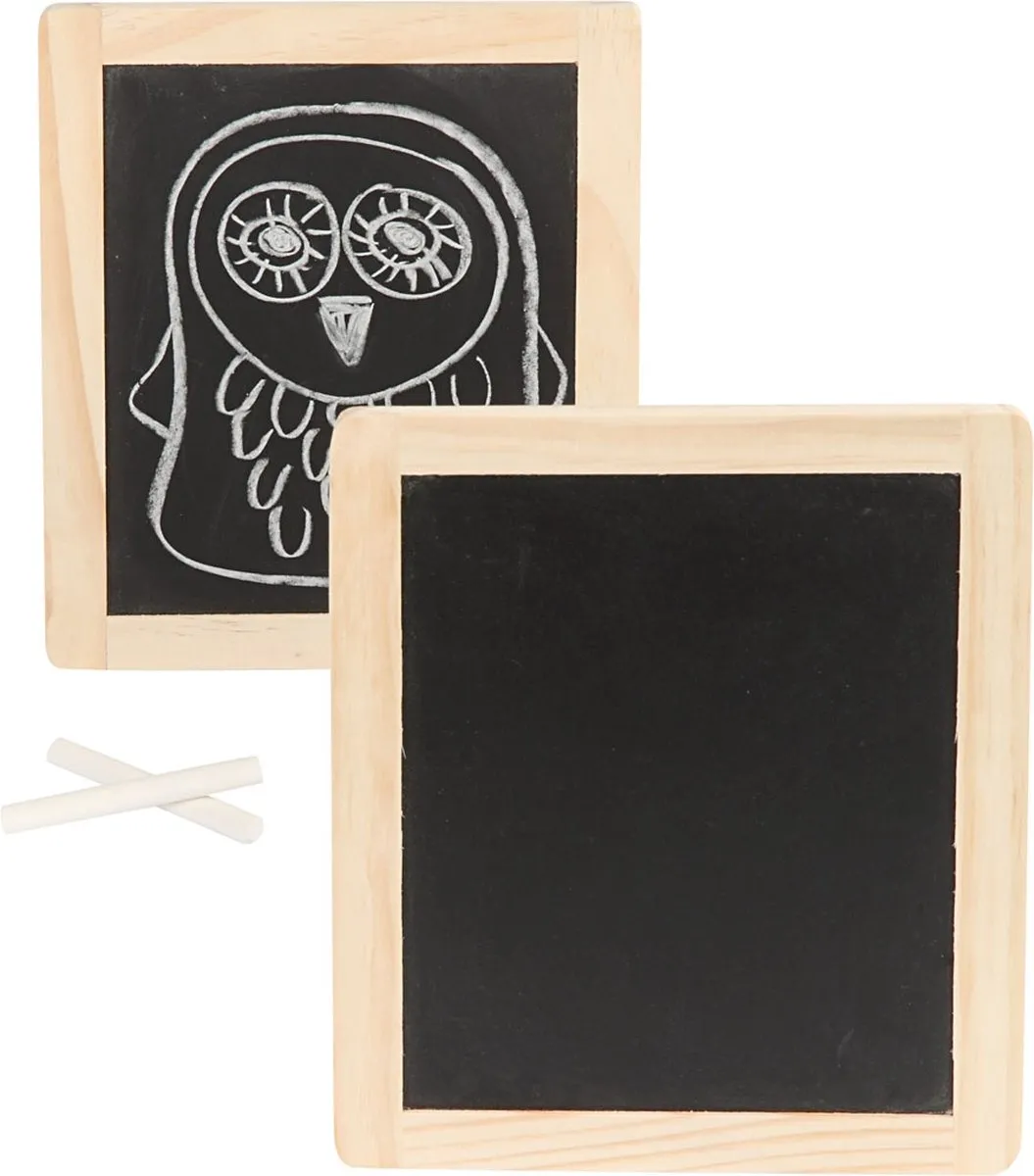Creativ Company Krijtbord 24x19cm Hout - Blank/Zwart