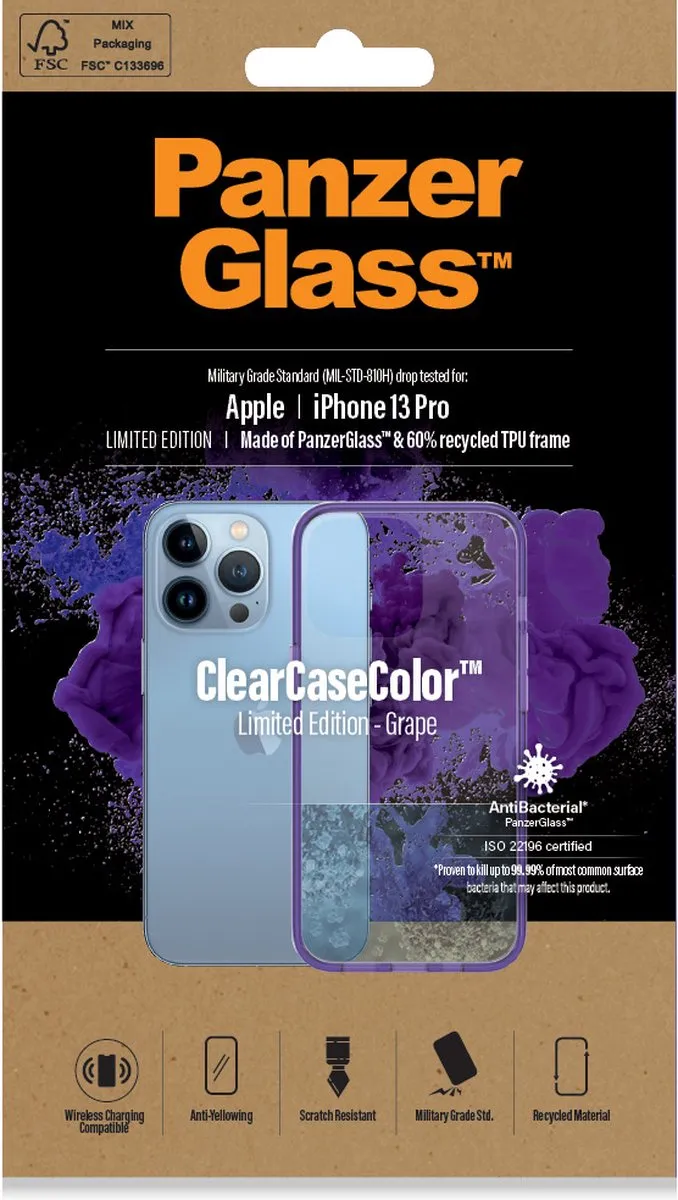 PanzerGlass ClearCaseColor PZ-0337 iPhone 13 Pro Hoes - Paars