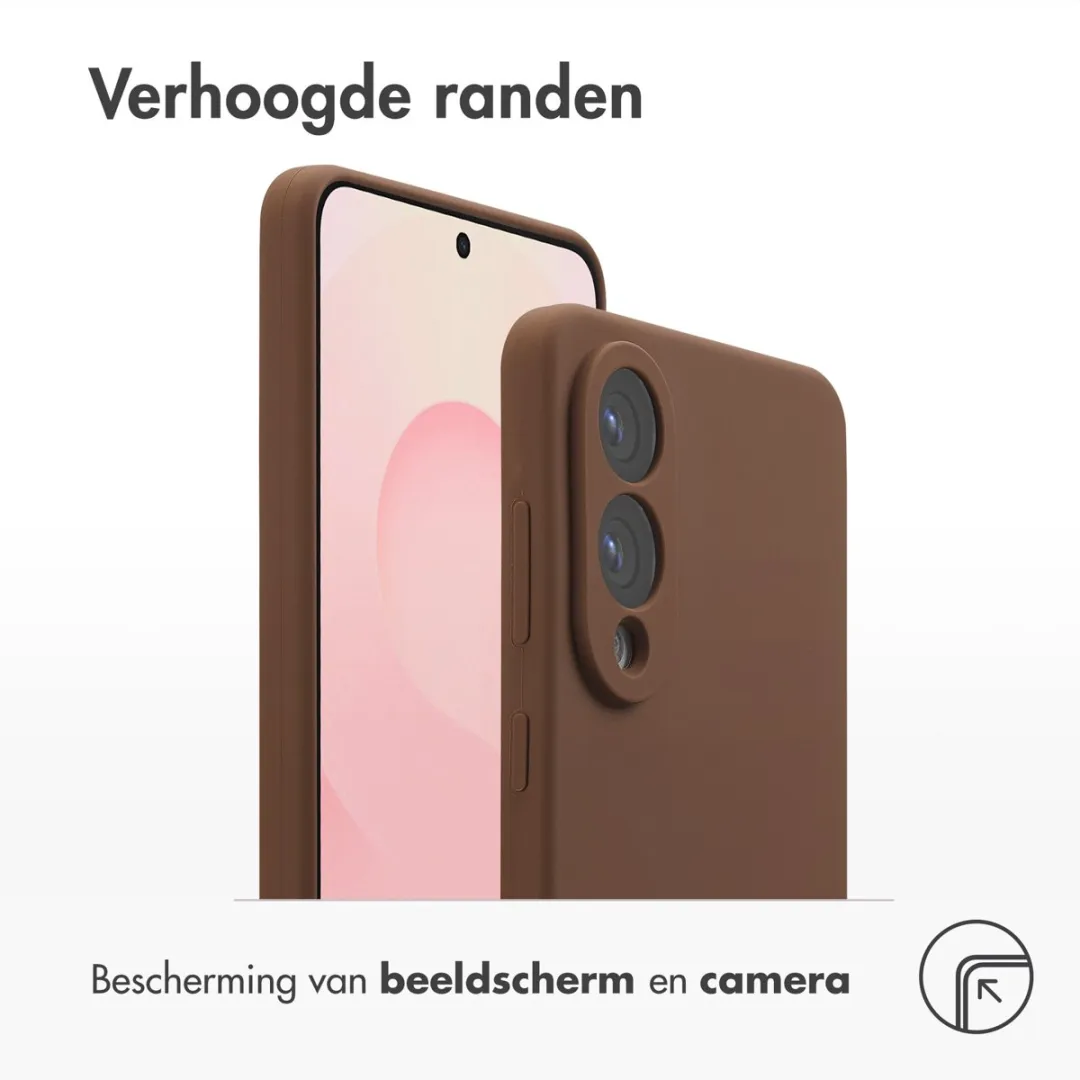 Accezz Hoesje Samsung Galaxy S25 Edge - Liquid Silicone Bruin - MagSafe - afbeelding 6 van 6