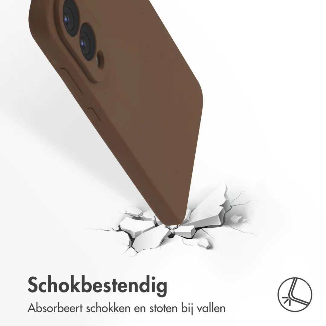 Accezz Hoesje Samsung Galaxy S25 Edge - Liquid Silicone Bruin - MagSafe