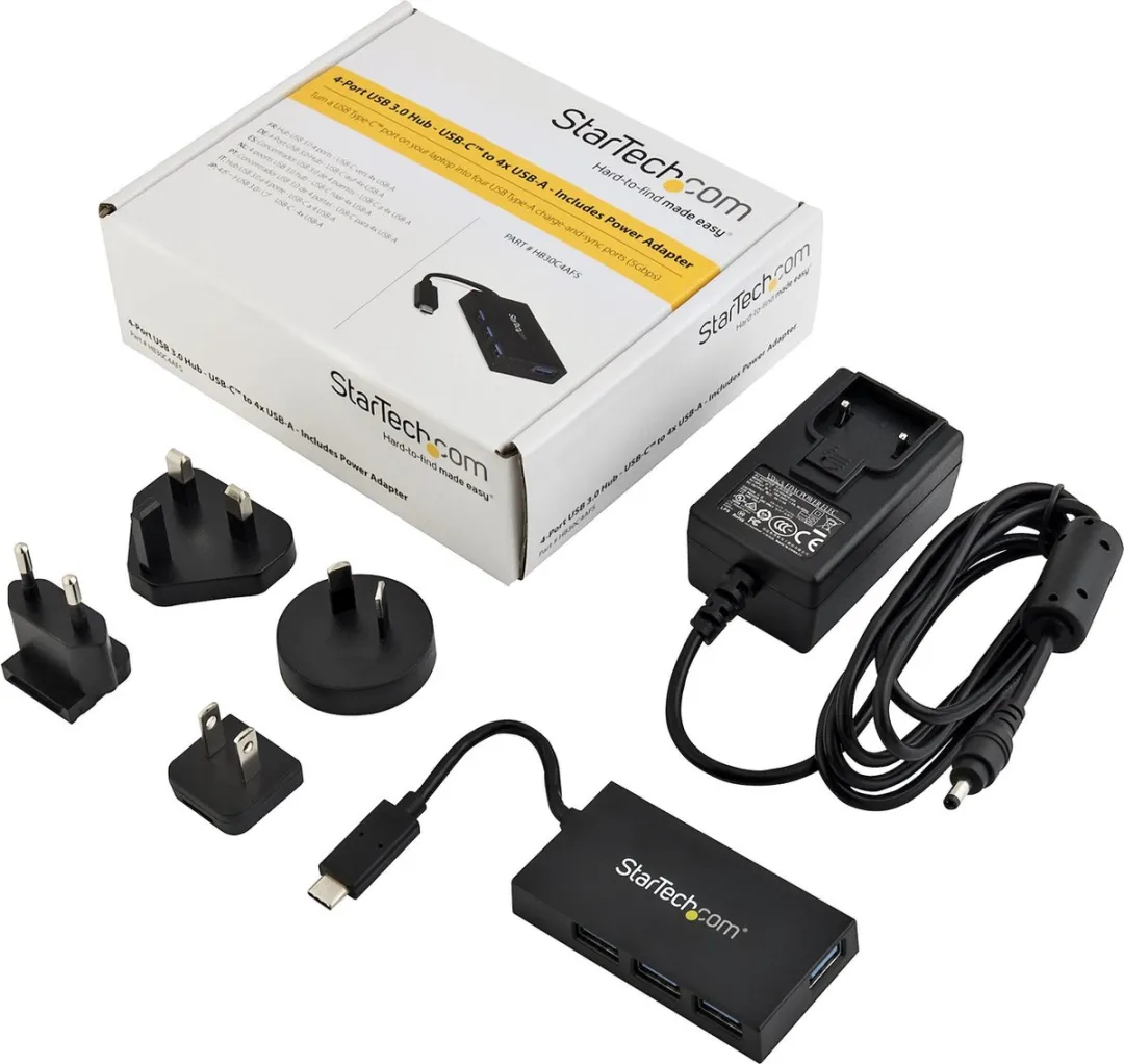 Startech HB30C4AFS USB Hub - 30W - Zwart