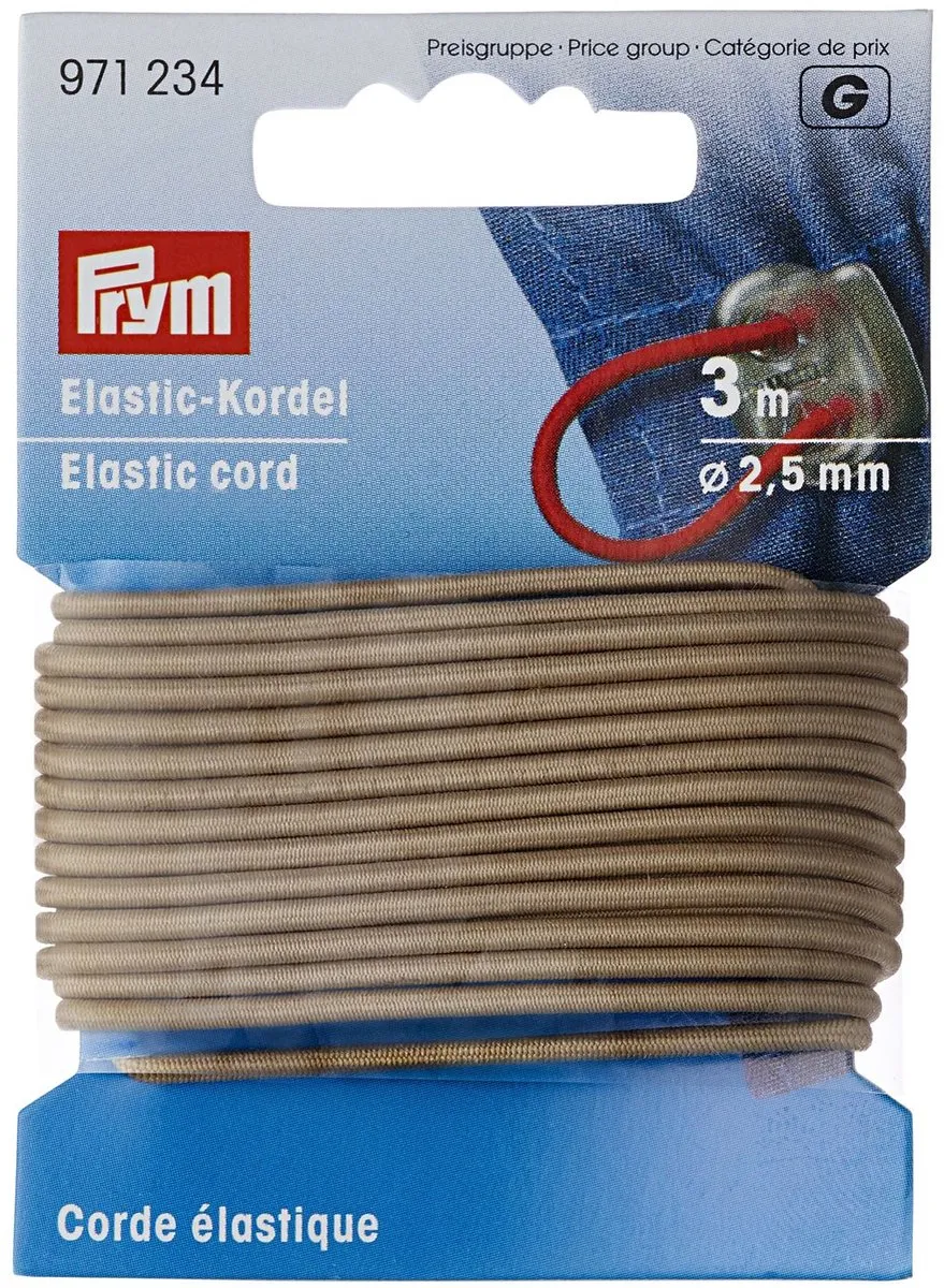 Prym Elastisch Koord 2,5mm - Beige - 3m
