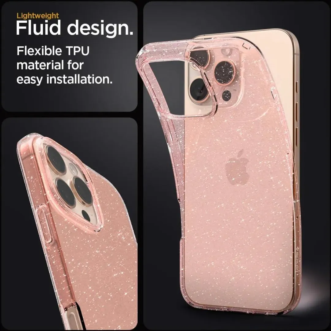 Spigen Liquid Crystal Hoesje iPhone 16 Pro - Roze Glitter