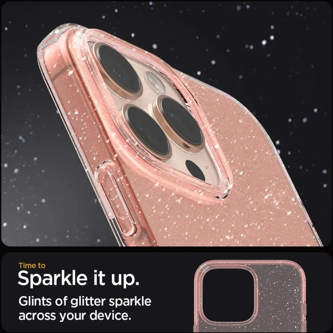 Spigen Liquid Crystal Hoesje iPhone 16 Pro - Roze Glitter - afbeelding 6 van 6