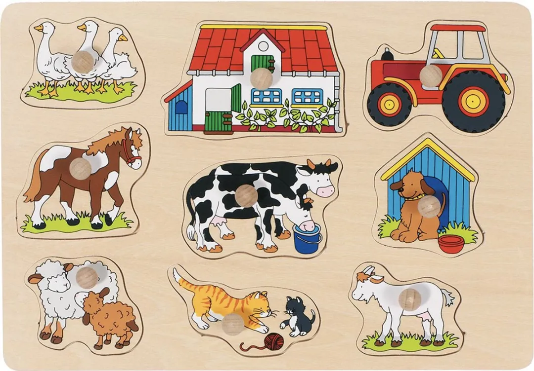 Goki Farm I Lift-Out Puzzle 9 Stuks