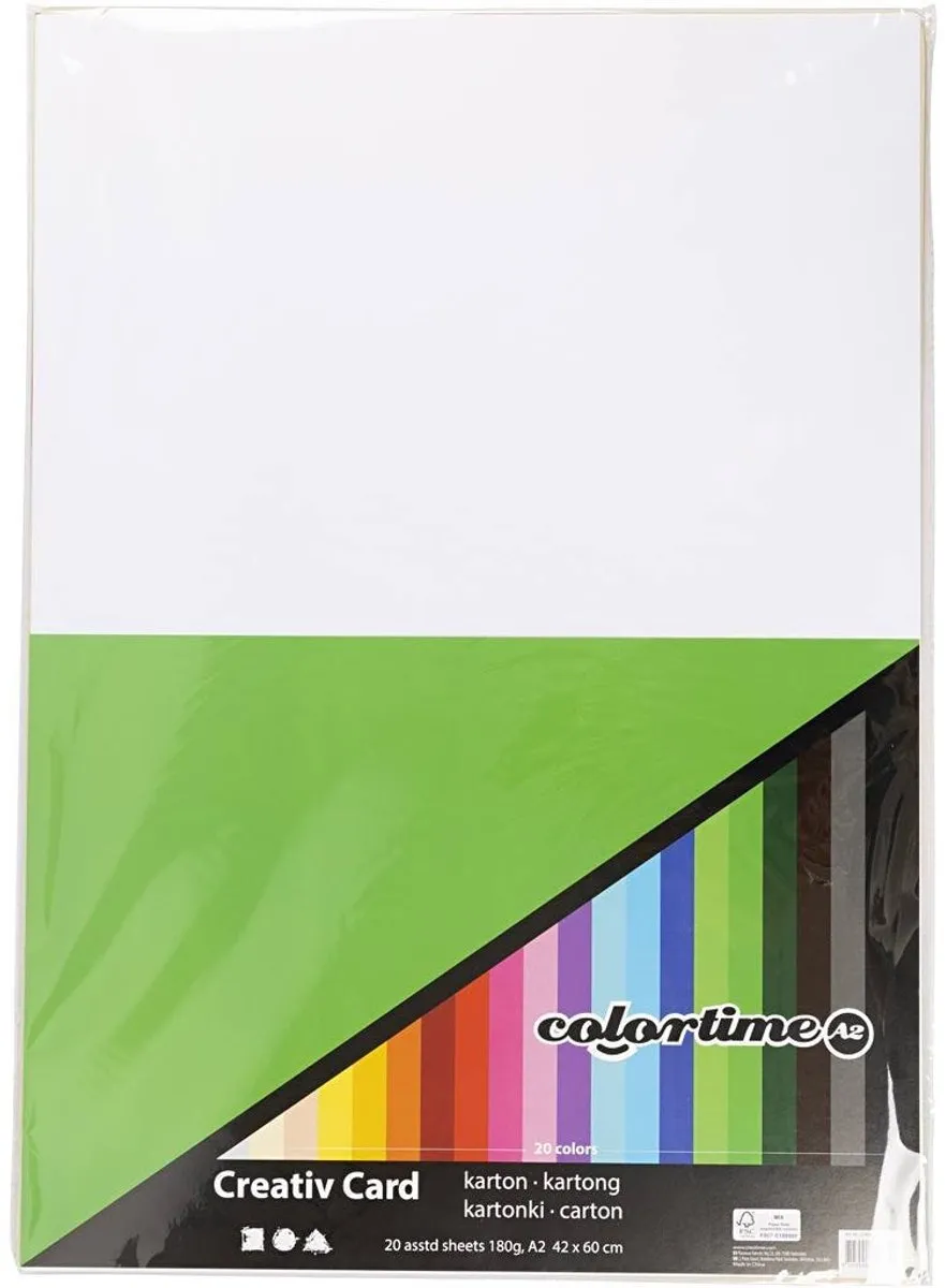 Creativ Company Karton A2 Multikleurig - 20 Vel