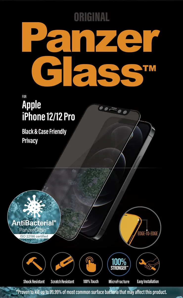 PanzerGlass PZ-P2711 iPhone 12 Schermbeschermer Privacy - Zwart