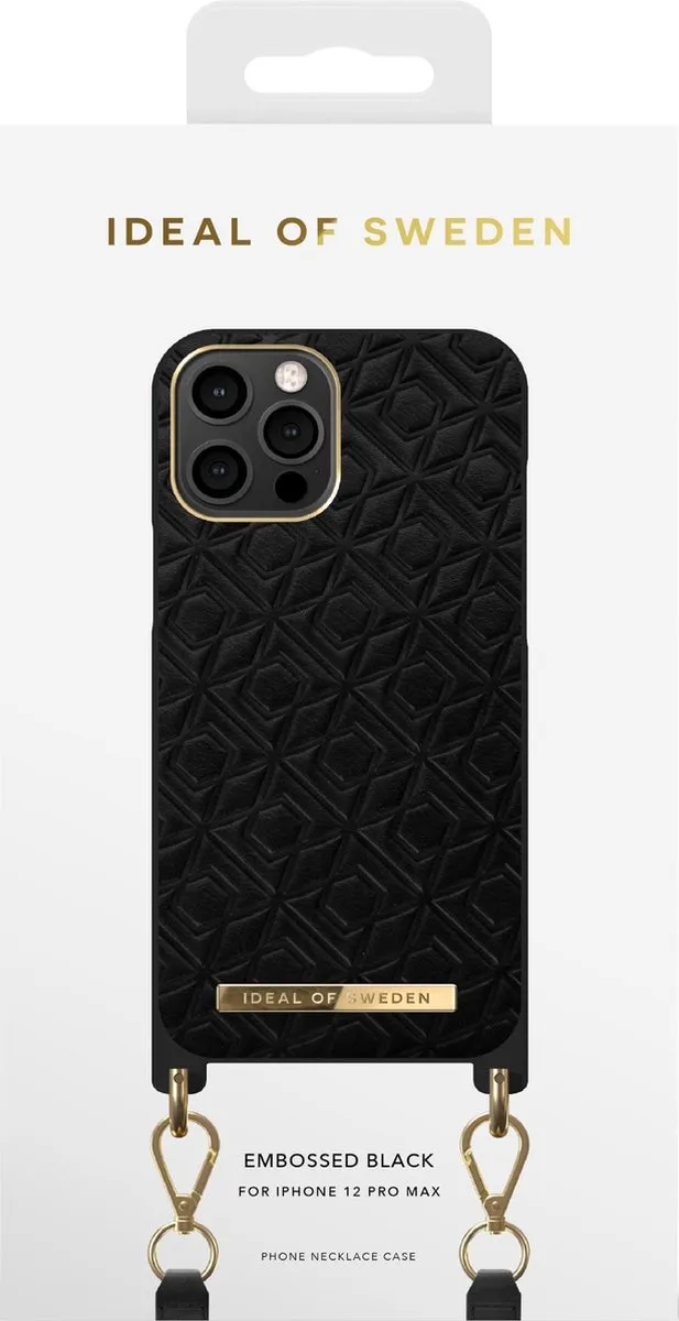 iDeal of Sweden iPhone 12 Pro Max Necklace Case Embossed Black - afbeelding 3 van 4