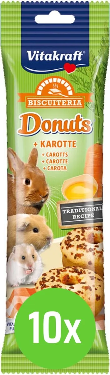 10x Vitakraft Donuts wortel knaagdier en konijn - 28 gram