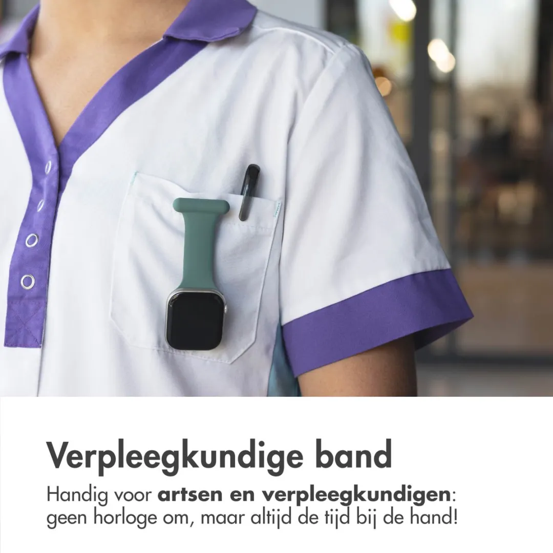 Verpleegkundige siliconen bandje - Geschikt voor Apple Watch 1, 2, 3, 4, 5, 6, 7, 8, 9, 10, 11 (42 mm), SE - 38/40/41 mm - Groen