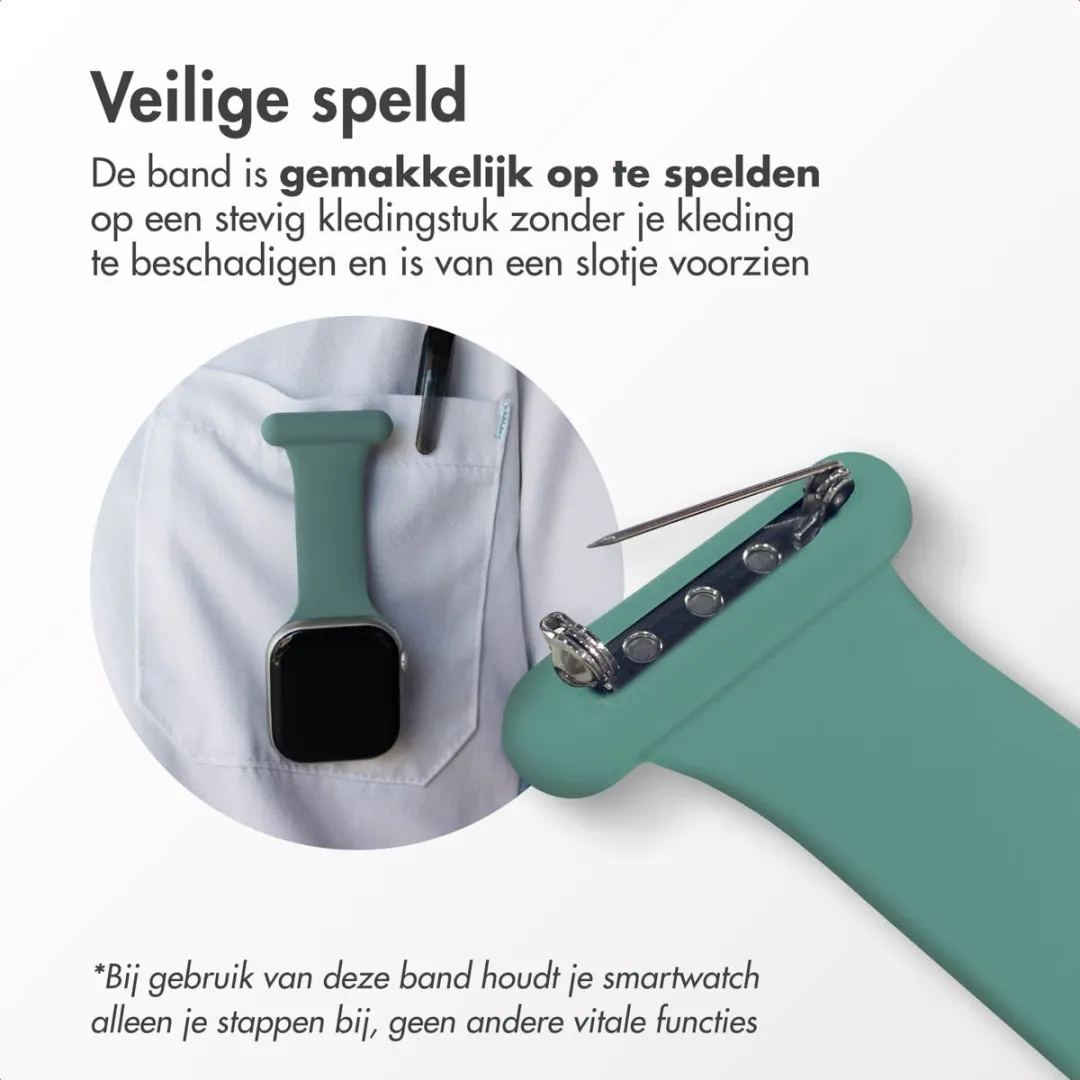 Verpleegkundige siliconen bandje - Geschikt voor Apple Watch 1, 2, 3, 4, 5, 6, 7, 8, 9, 10, 11 (42 mm), SE - 38/40/41 mm - Groen