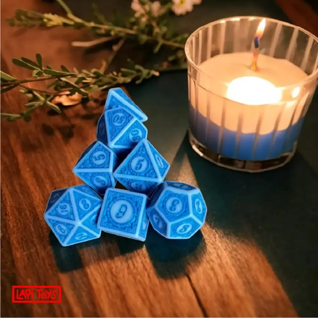 Lapi Toys DnD Polydice Set 7 Stuks - Acryl Blauw