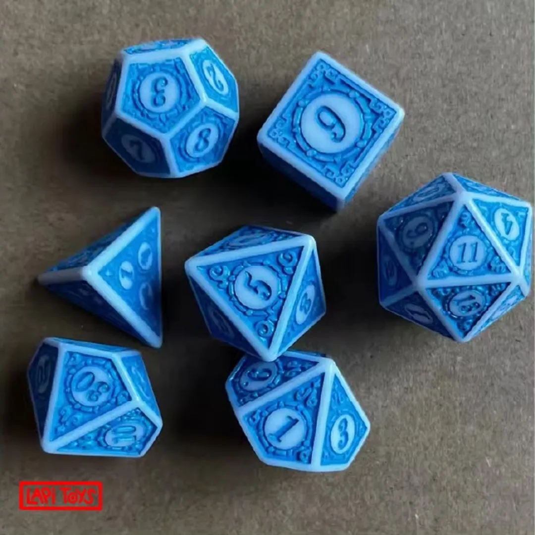 Lapi Toys DnD Polydice Set 7 Stuks - Acryl Blauw