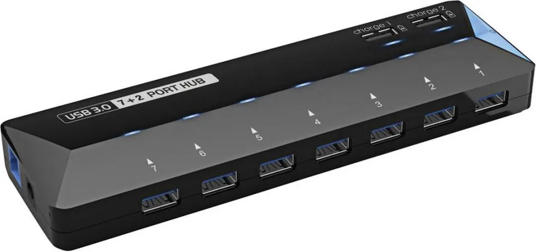 Renkforce RF-3806034 USB-hub 7 Poorten - USB 3.0 - Zwart