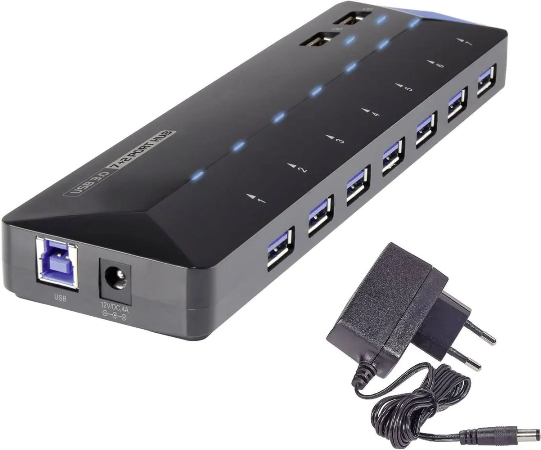 Renkforce RF-3806034 USB-hub 7 Poorten