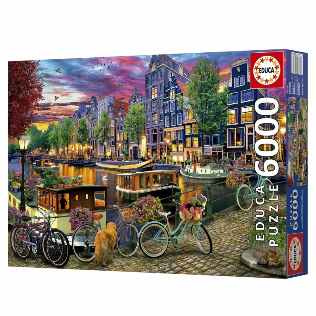 Educa Puzzel Bicicletas en Ámsterdam 6000 - 600 Stuks - Multicolor