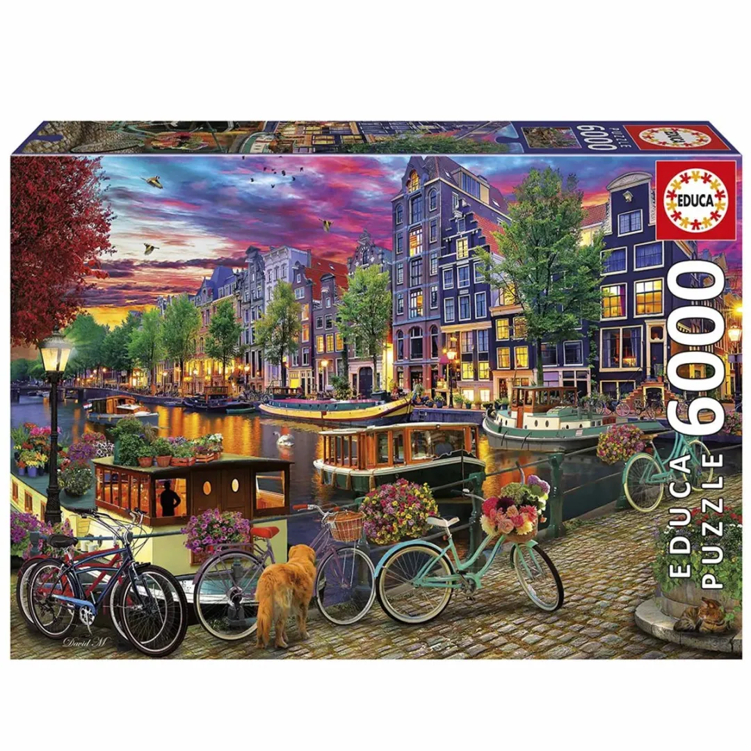 Educa Puzzel Bicicletas en Ámsterdam 6000 - 600 Stuks - Multicolor