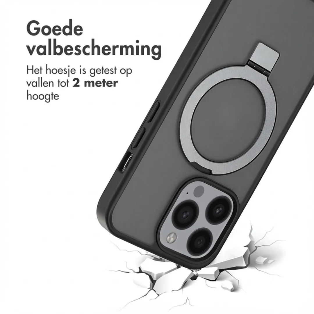 Accezz iPhone 13 Pro Hoesje - MagSafe Ring Stand - Zwart
