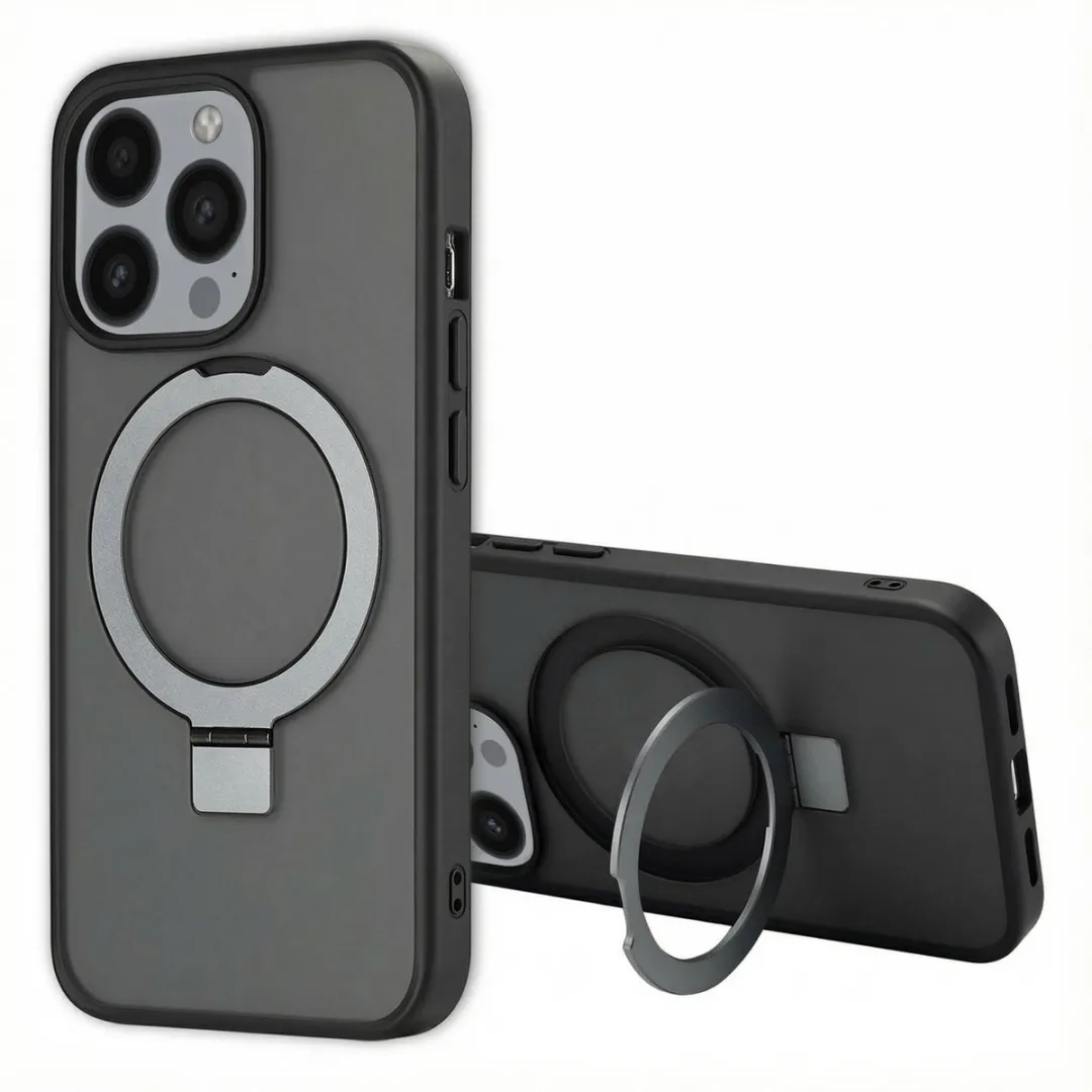 Accezz iPhone 13 Pro Hoesje - MagSafe Ring Stand - Zwart