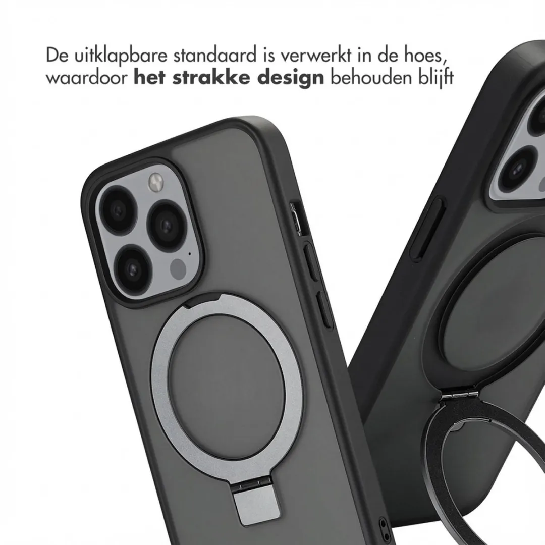 Accezz iPhone 13 Pro Hoesje - MagSafe Ring Stand - Zwart
